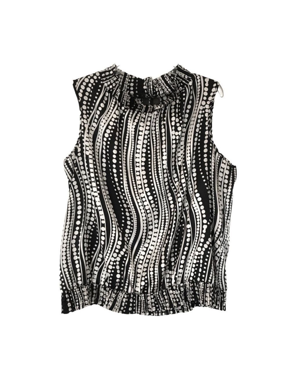 Serenade / SERA NADE Sleeveless Blouse with Smocked Neck and Waist.